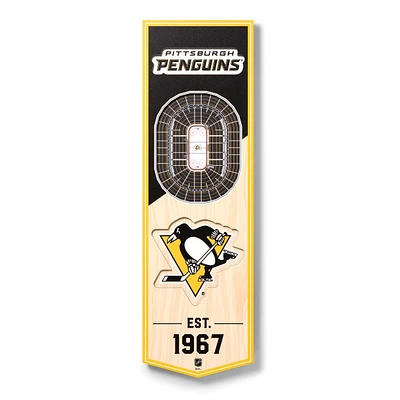 Pittsburgh Penguins 6'' x 19'' 3D StadiumView Banner