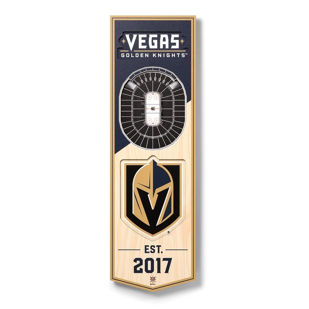 Vegas Golden Knights 6'' x 19'' 3D StadiumView Banner