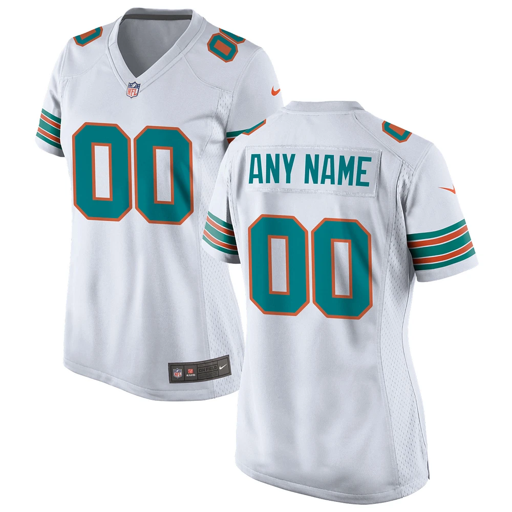 Women's Nike White Miami Dolphins Alternate Custom Game Jersey