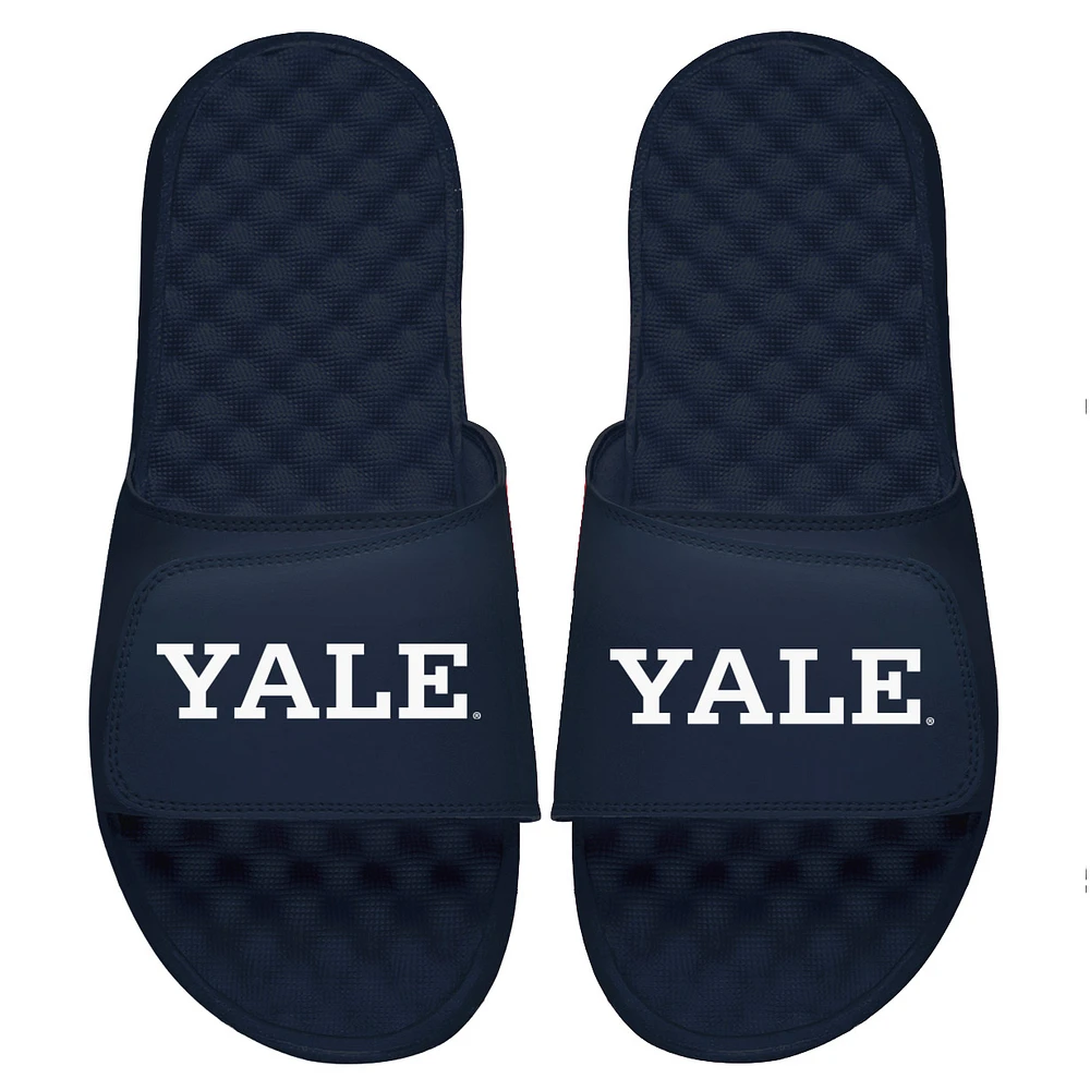 Men's ISlide Navy Yale Bulldogs Wordmark Slide Sandals