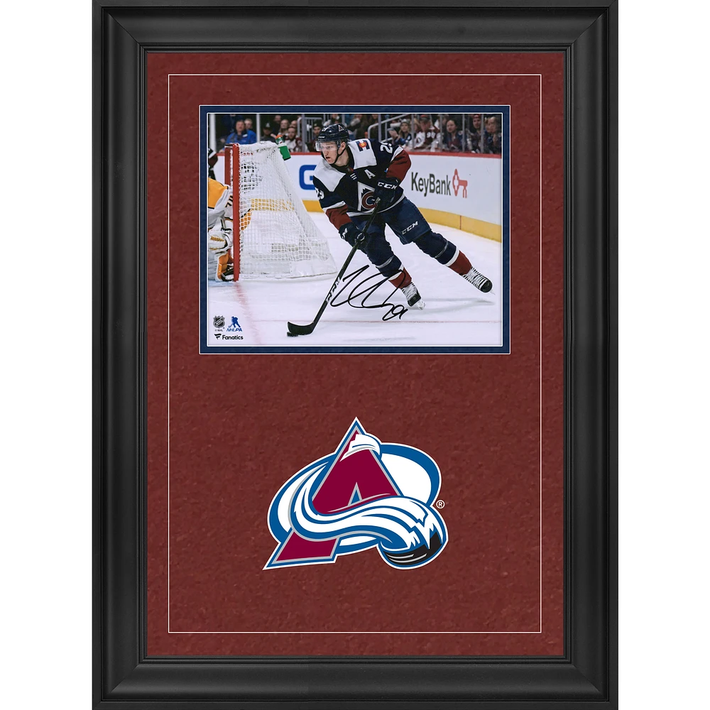 Nathan MacKinnon Colorado Avalanche Deluxe Framed Autographed 8" x 10" Navy Jersey Skating Photograph