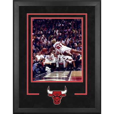 Dennis Rodman Chicago Bulls Deluxe Framed Autographed 16" x 20" Diving Photograph