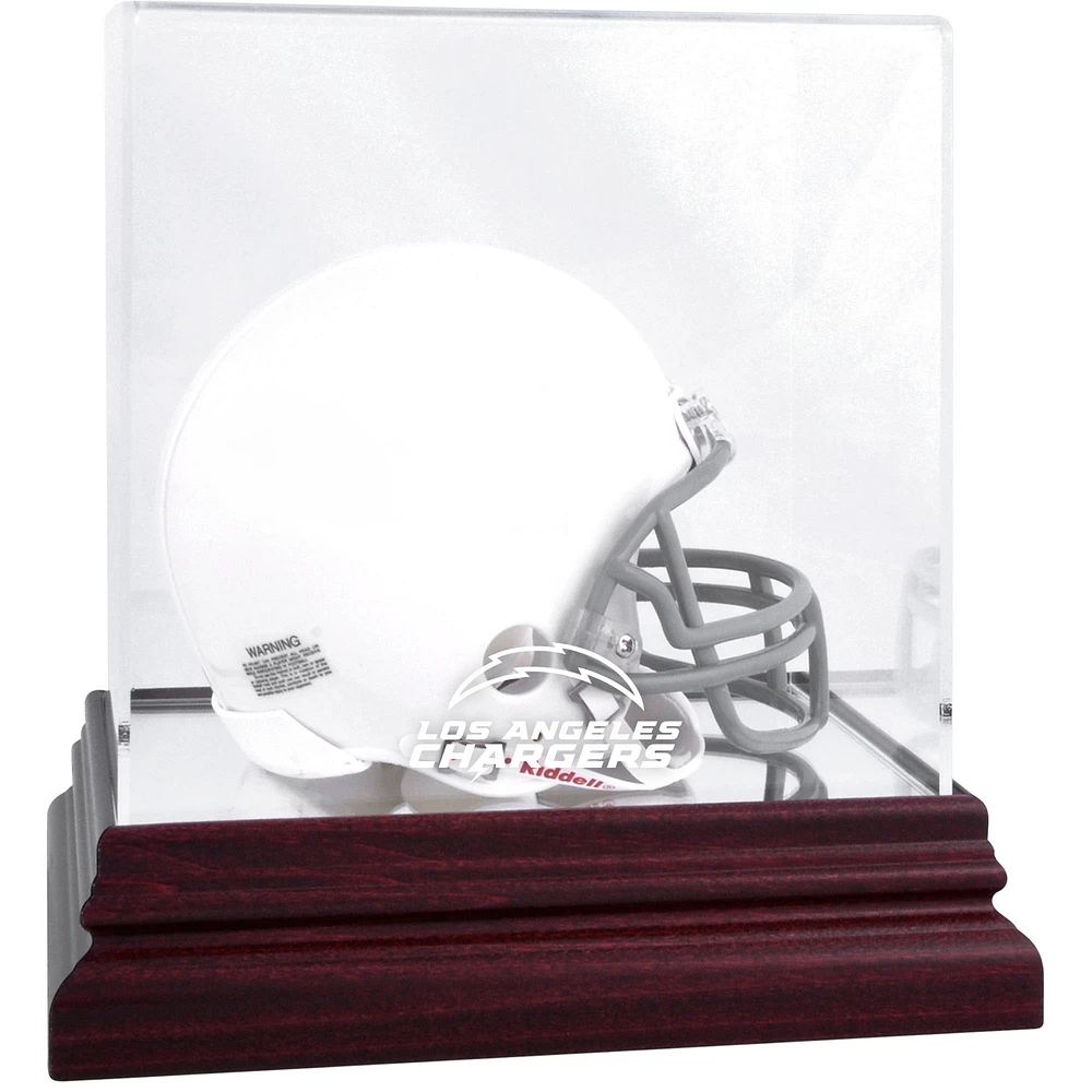 Los Angeles Chargers Mahogany Team Logo Mini Helmet Display Case
