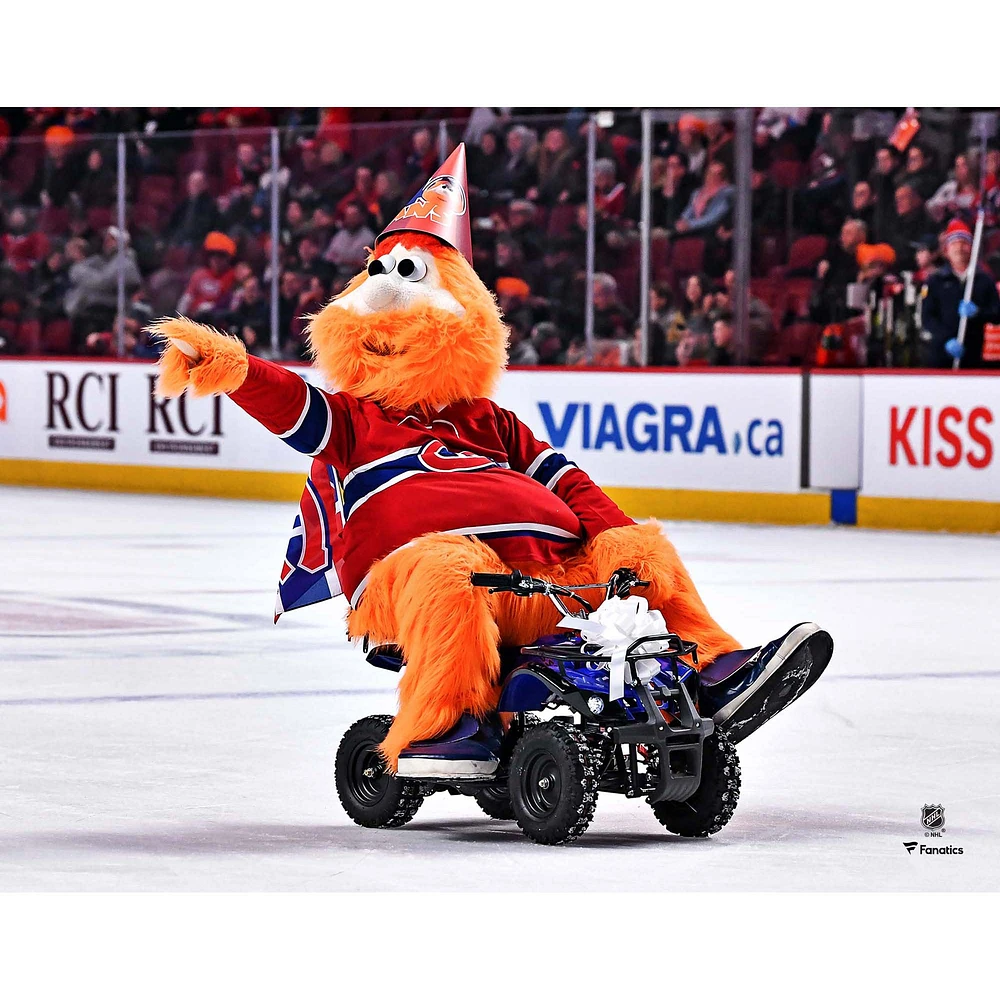 Youppi Montreal Canadiens Unsigned Riding ATV On Ice Photograph