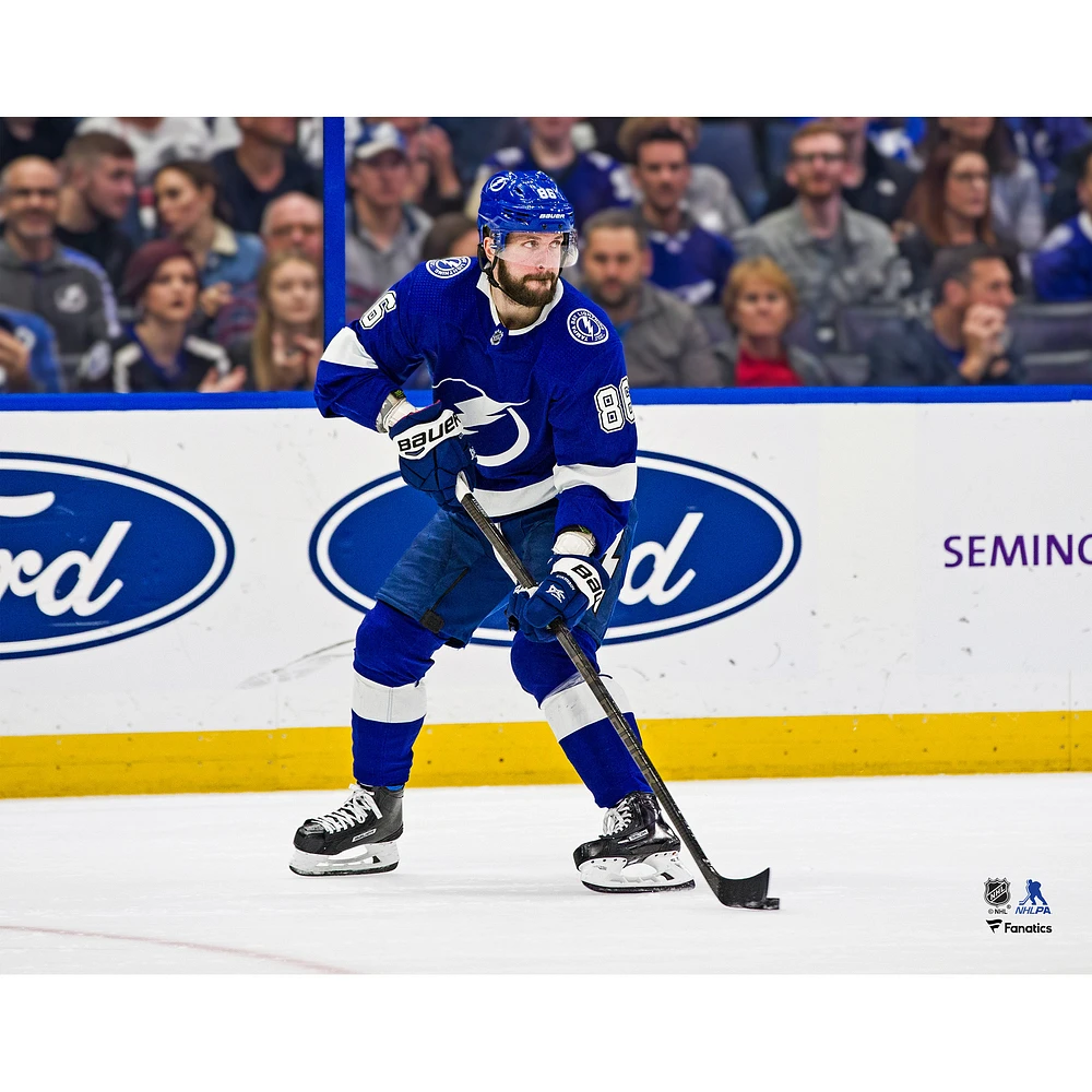 Nikita Kucherov Tampa Bay Lightning Unsigned Blue Jersey Skating Photograph