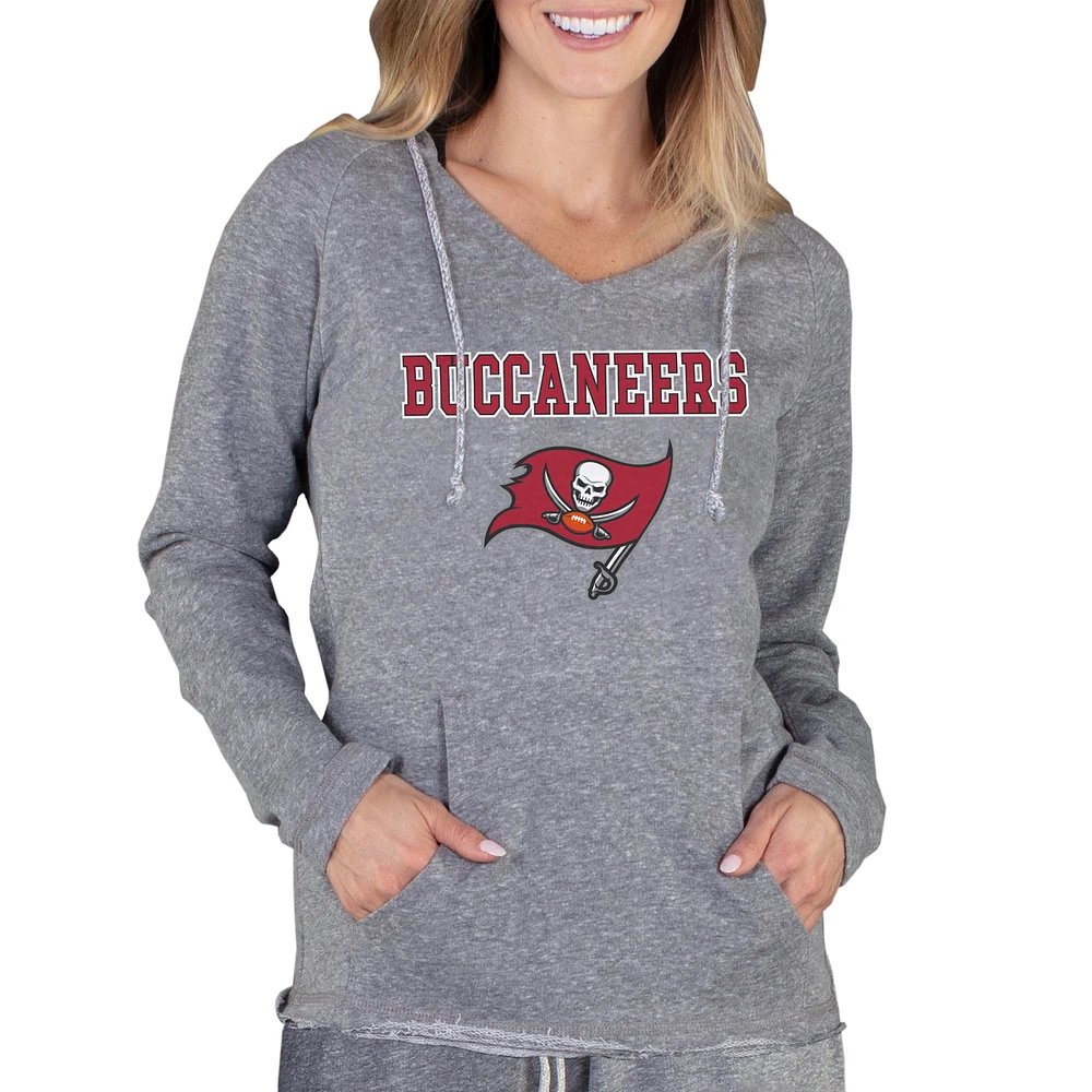 Women's Concepts Sport Gray Tampa Bay Buccaneers Mainstream Tri-Blend Raglan Hoodie V-Neck Top