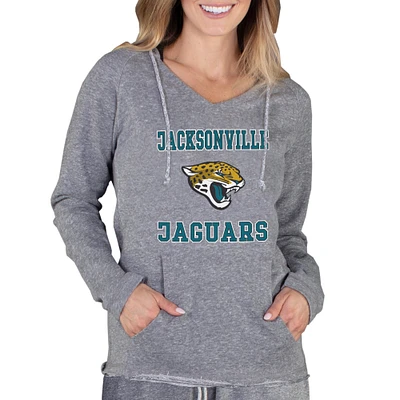 Women's Concepts Sport Gray Jacksonville Jaguars Mainstream Tri-Blend Raglan Hoodie V-Neck Top