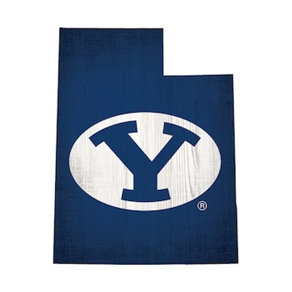 BYU Cougars 12" Logo State Sign