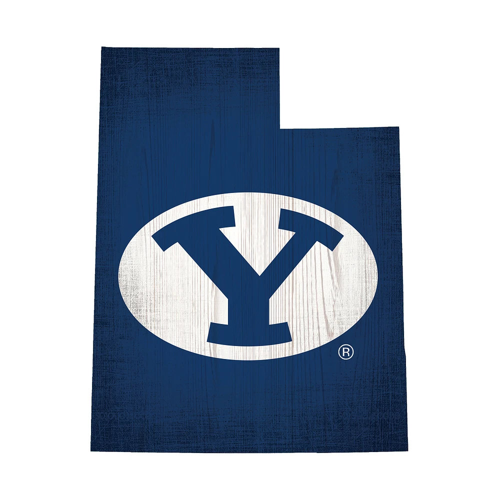 BYU Cougars 12" Logo State Sign