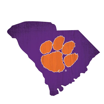 Clemson Tigers 12" Logo State Sign