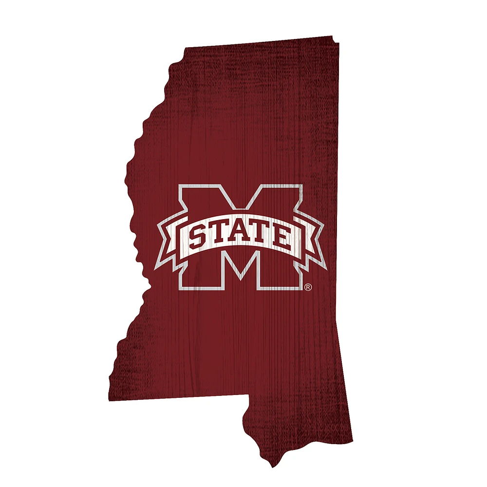 Mississippi State Bulldogs 12" Logo State Sign