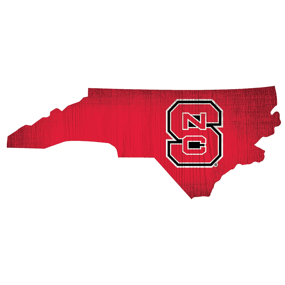 NC State Wolfpack 12" Logo State Sign