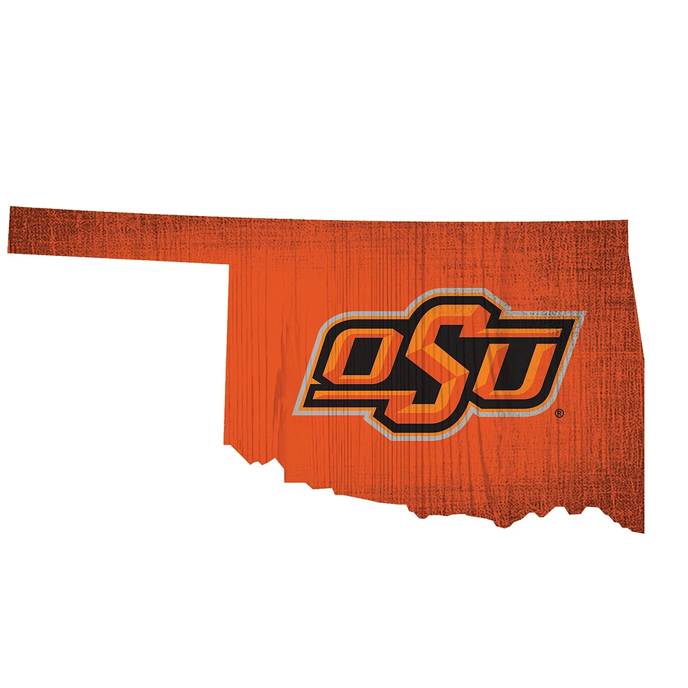 Oklahoma State Cowboys 12" Logo State Sign