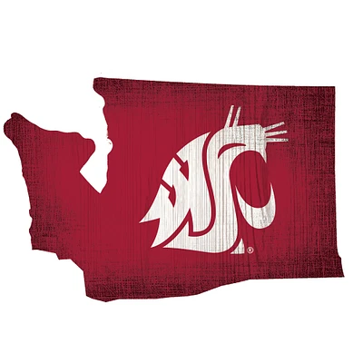 Washington State Cougars 12" Logo State Sign