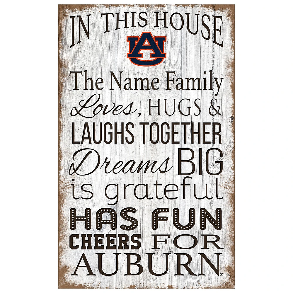 Auburn Tigers Personalized 11" x 19" In This House Sign