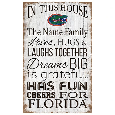Florida Gators Personalized 11" x 19" In This House Sign
