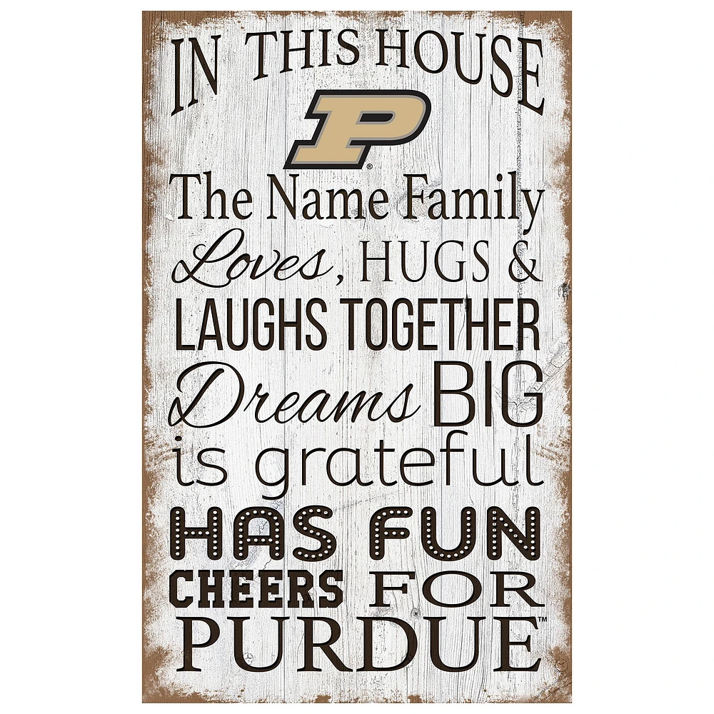 Purdue Boilermakers Personalized 11" x 19" In This House Sign