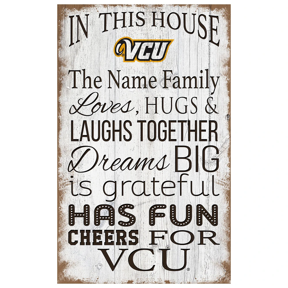 VCU Rams Personalized 11" x 19" In This House Sign