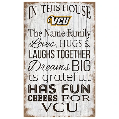 VCU Rams Personalized 11" x 19" In This House Sign