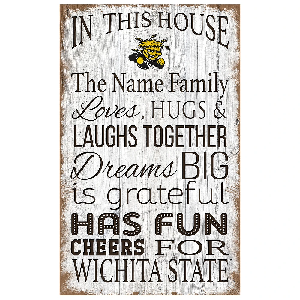 Wichita State Shockers Personalized 11" x 19" In This House Sign