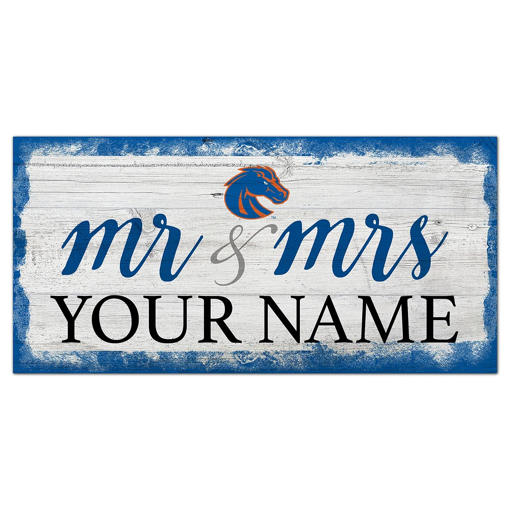 Boise State Broncos 6" x 12" Personalized Mr. & Mrs. Script Sign