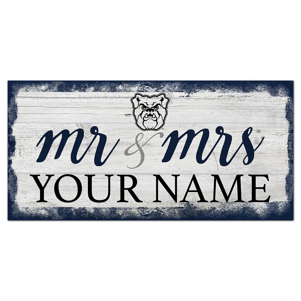 Butler Bulldogs 6" x 12" Personalized Mr. & Mrs. Script Sign
