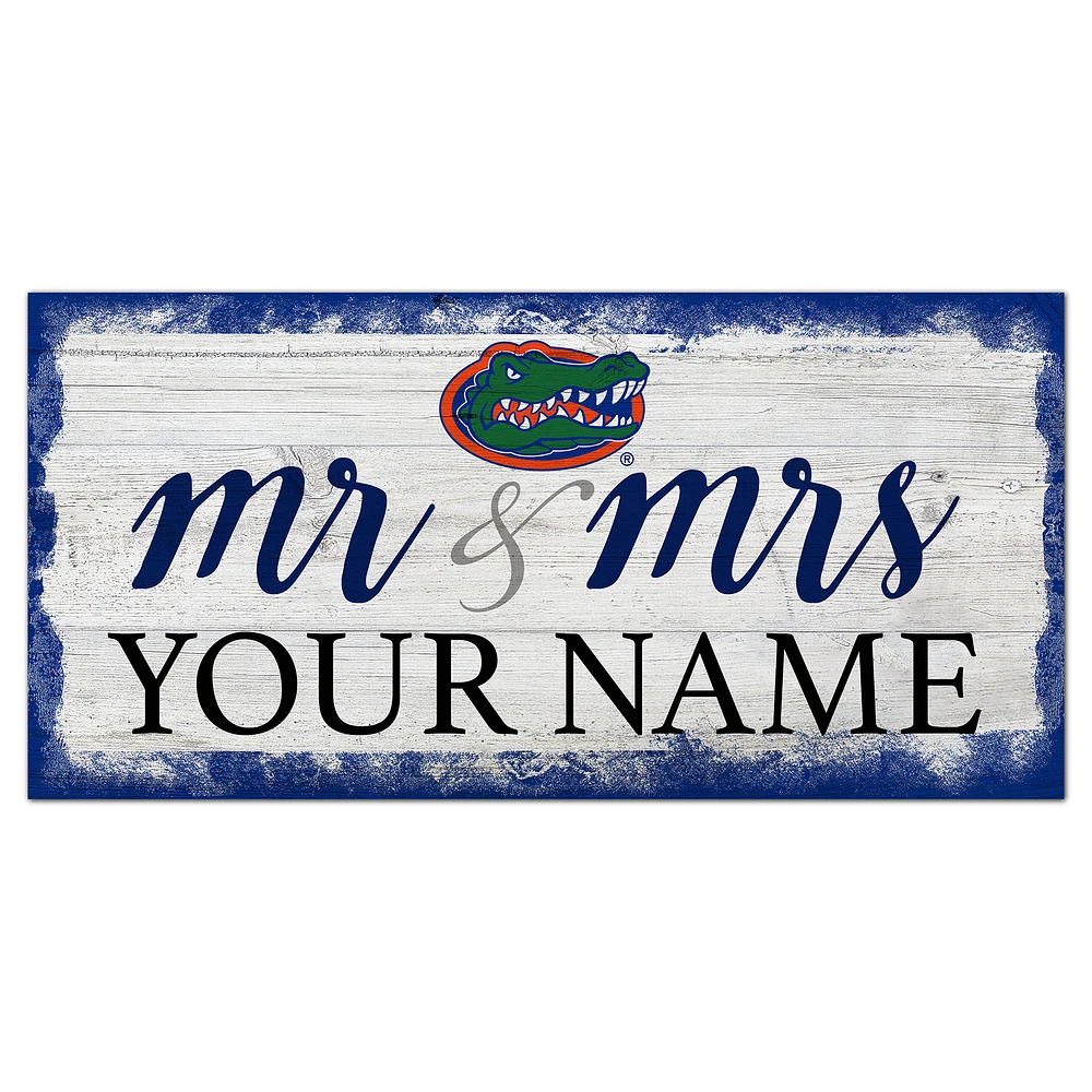 Florida Gators 6" x 12" Personalized Mr. & Mrs. Script Sign