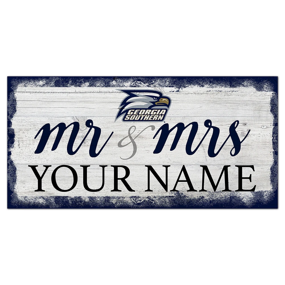 Georgia Southern Eagles 6" x 12" Personalized Mr. & Mrs. Script Sign