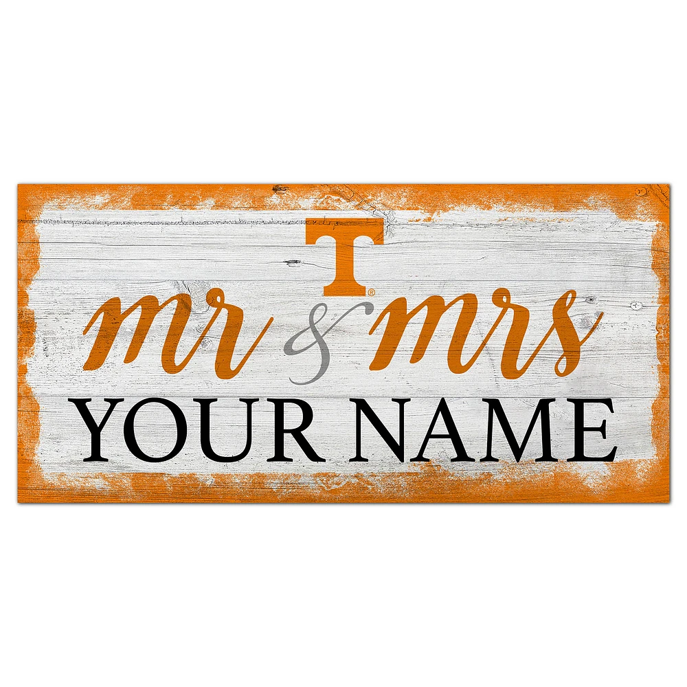 Tennessee Volunteers 6" x 12" Personalized Mr. & Mrs. Script Sign