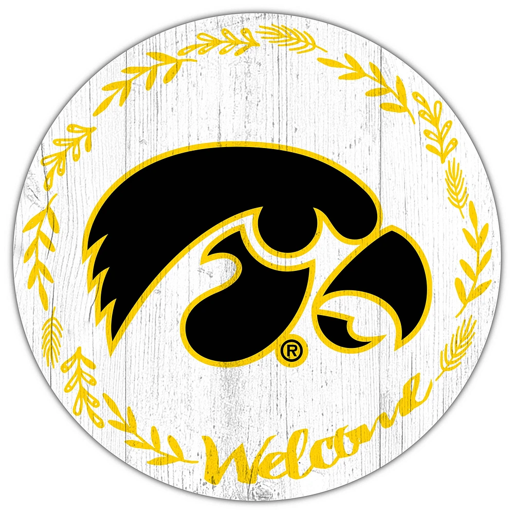 Iowa Hawkeyes 12" Welcome Circle Sign