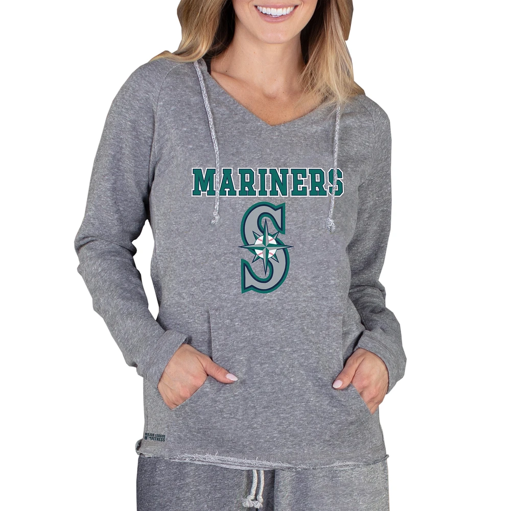 Women's Concepts Sport Gray Seattle Mariners Mainstream Terry Long Sleeve Hoodie Top