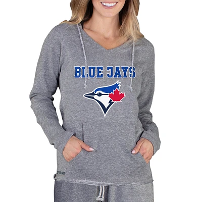 Women's Concepts Sport Gray Toronto Blue Jays Mainstream Terry Long Sleeve Hoodie Top
