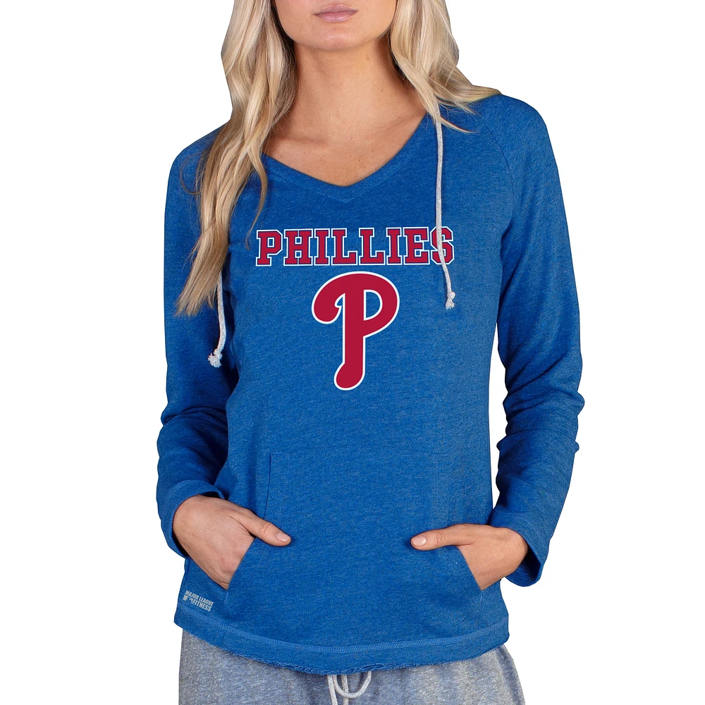 Women's Concepts Sport Royal Philadelphia Phillies Mainstream Terry Long Sleeve Hoodie Top