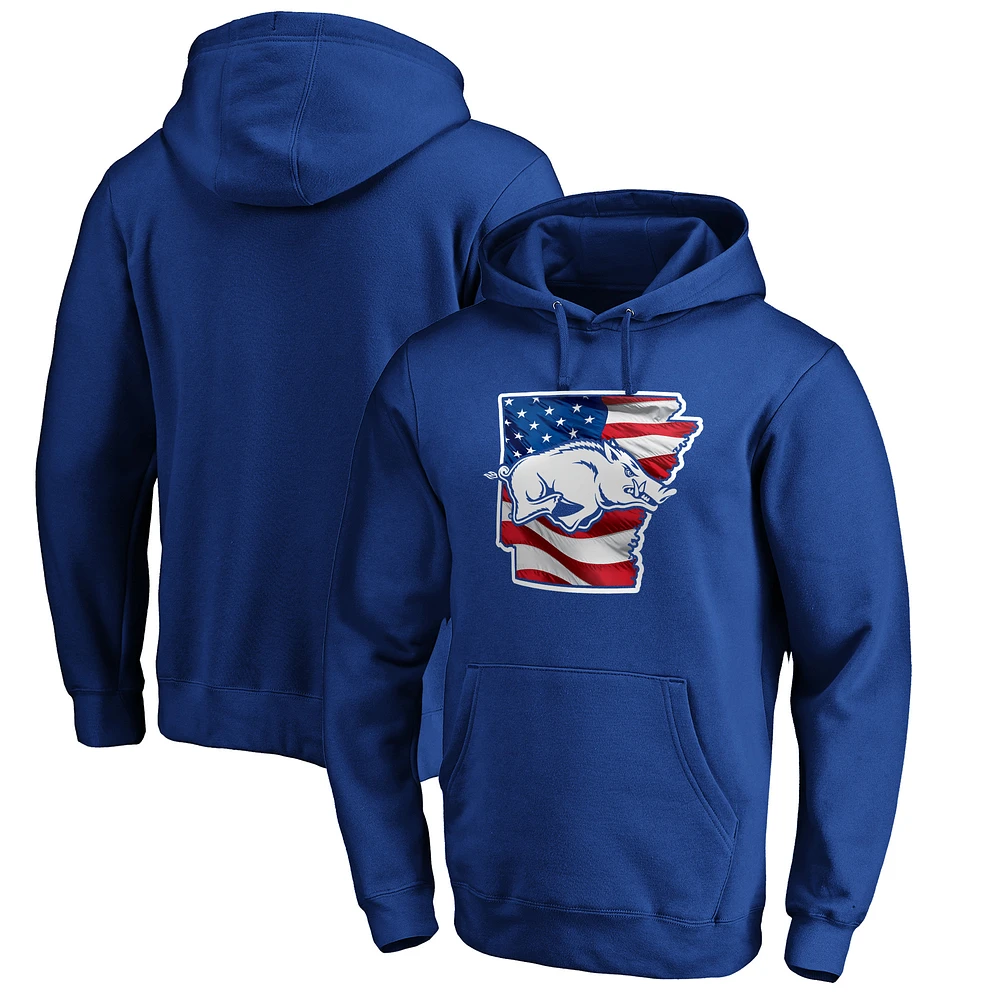 Men's Royal Arkansas Razorbacks Banner State Pullover Hoodie
