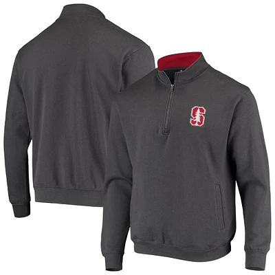 Men's Colosseum Charcoal Stanford Cardinal Tortugas Logo Quarter-Zip Jacket