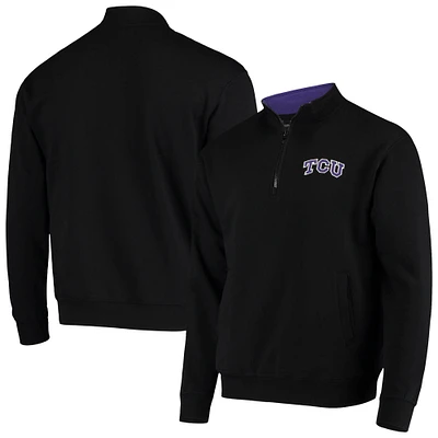 Men's Colosseum Black TCU Horned Frogs Tortugas Logo Quarter-Zip Jacket