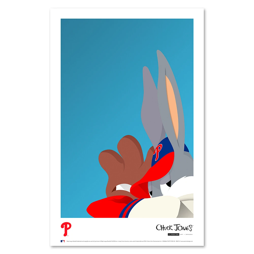 Bugs Bunny Philadelphia Phillies 11'' x 17'' Art Poster