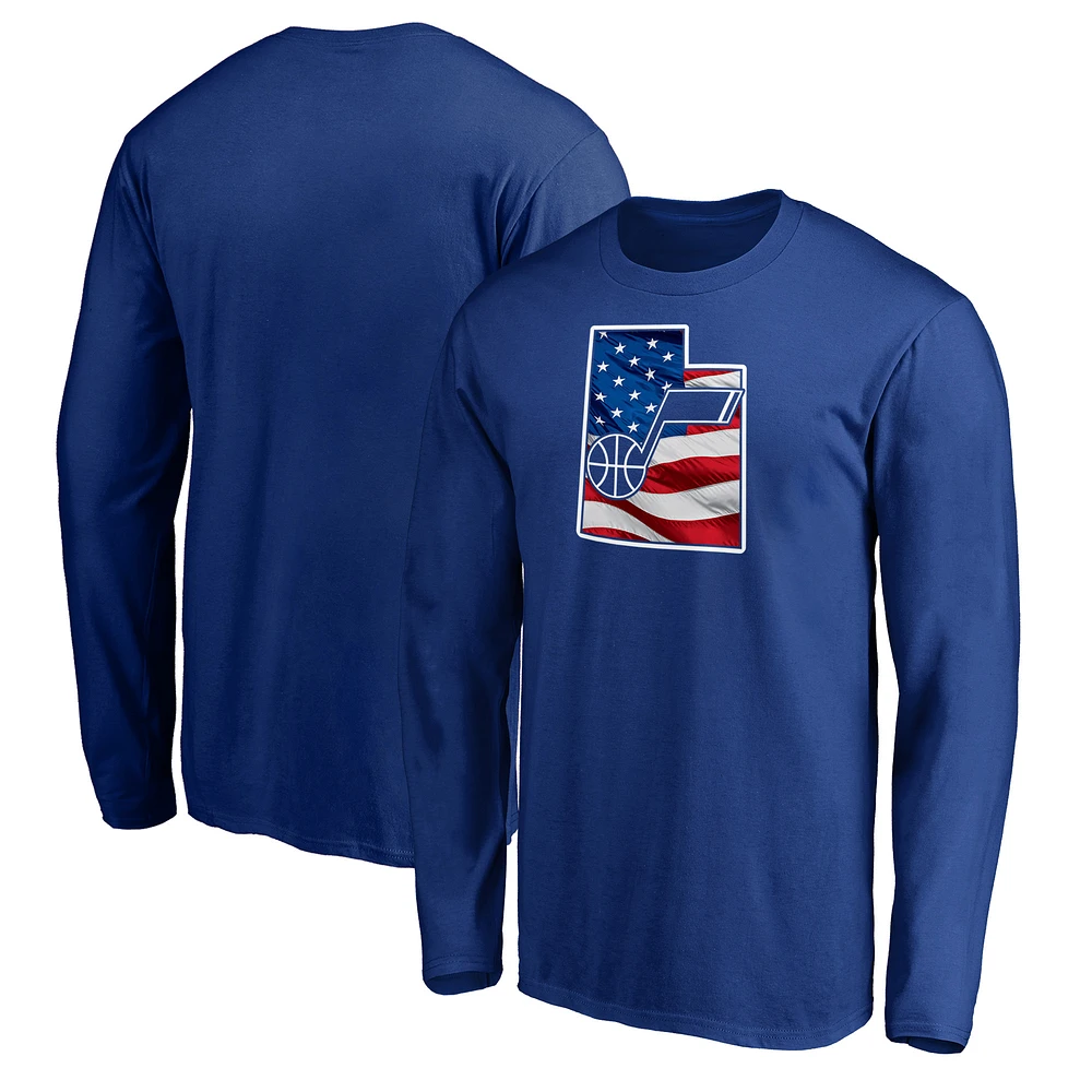 Men's Royal Utah Jazz Banner State Long Sleeve T-Shirt
