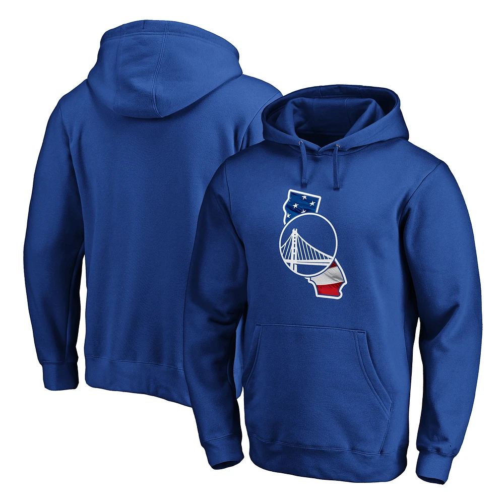 Men's Royal Golden State Warriors Banner State Pullover Hoodie