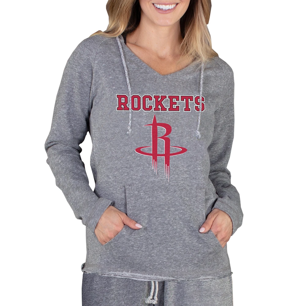 Women's Concepts Sport Gray Houston Rockets Mainstream Terry Hooded Top