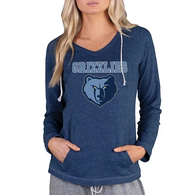 Women's Concepts Sport Navy Memphis Grizzlies Mainstream Terry Hooded Top