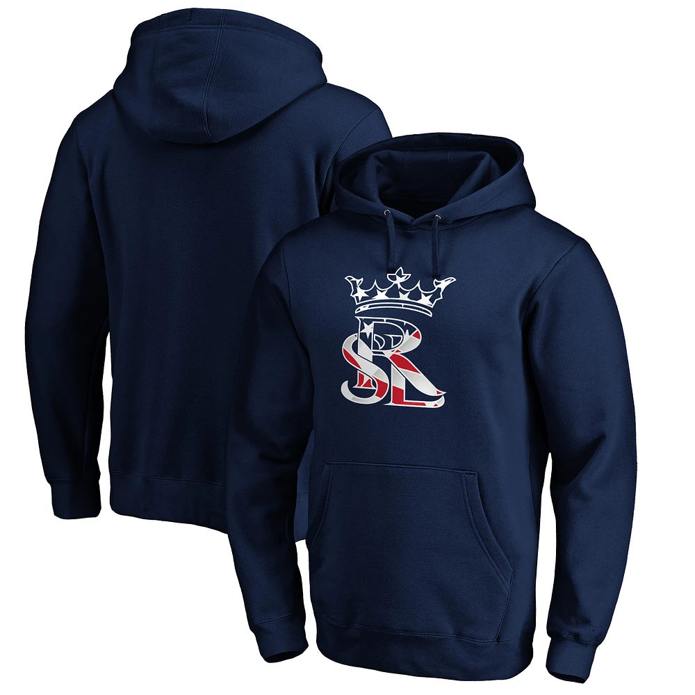 Men's Navy Real Salt Lake Banner Wave Pullover Hoodie