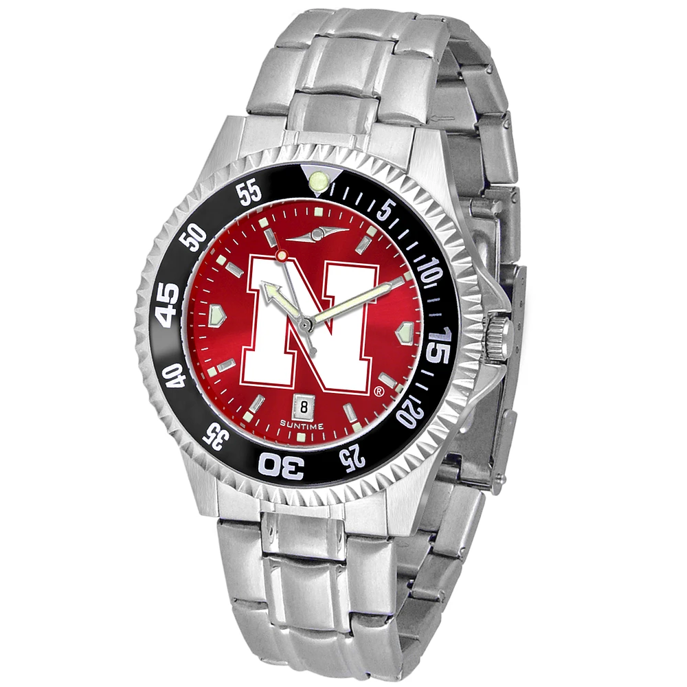 Scarlet Nebraska Huskers Competitor Steel AnoChrome Color Bezel Watch