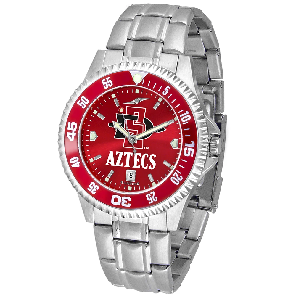 Cardinal San Diego State Aztecs Competitor Steel AnoChrome Color Bezel Watch