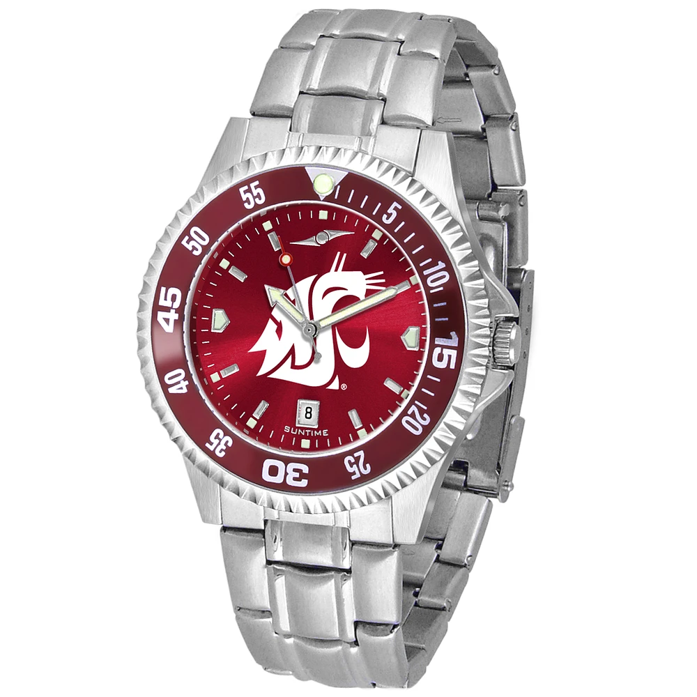 Crimson Washington State Cougars Competitor Steel AnoChrome Color Bezel Watch