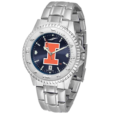 Navy Illinois Fighting Illini Competitor Steel AnoChrome Watch