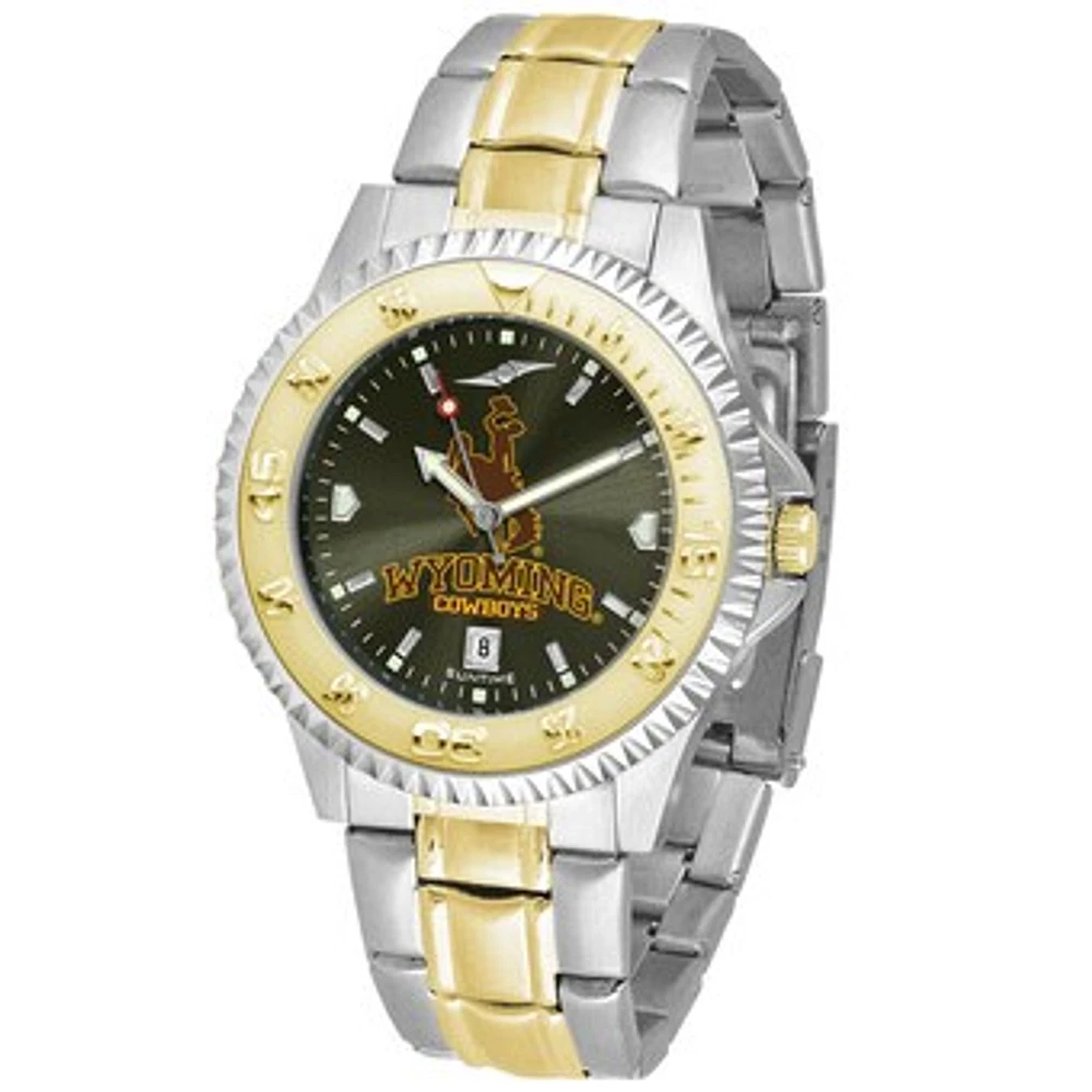 Black Wyoming Cowboys Competitor Two-Tone AnoChrome Watch