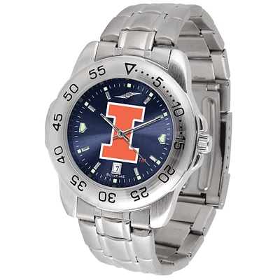 Navy Illinois Fighting Illini Sport Steel AnoChrome Watch
