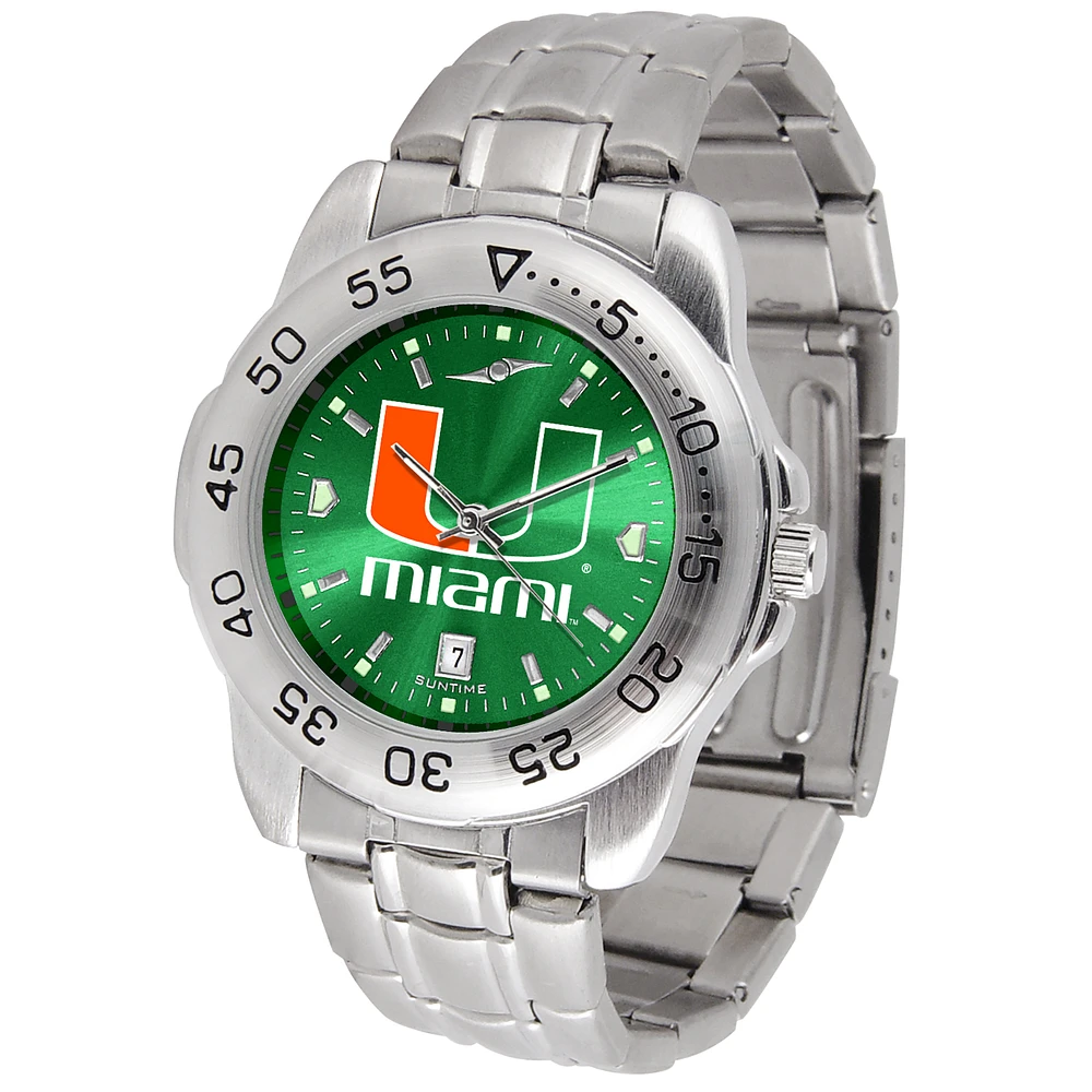 Green Miami Hurricanes Sport Steel AnoChrome Watch