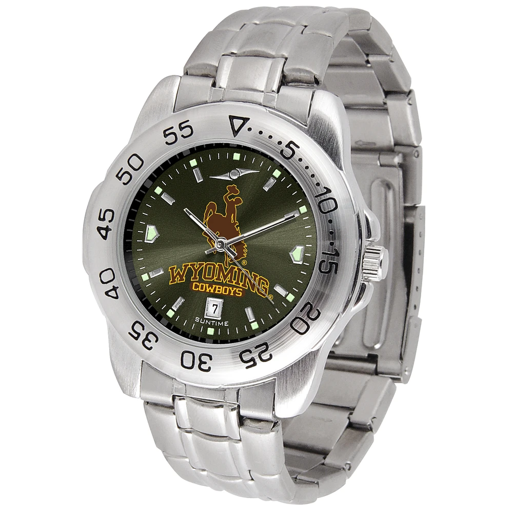 Black Wyoming Cowboys Sport Steel AnoChrome Watch